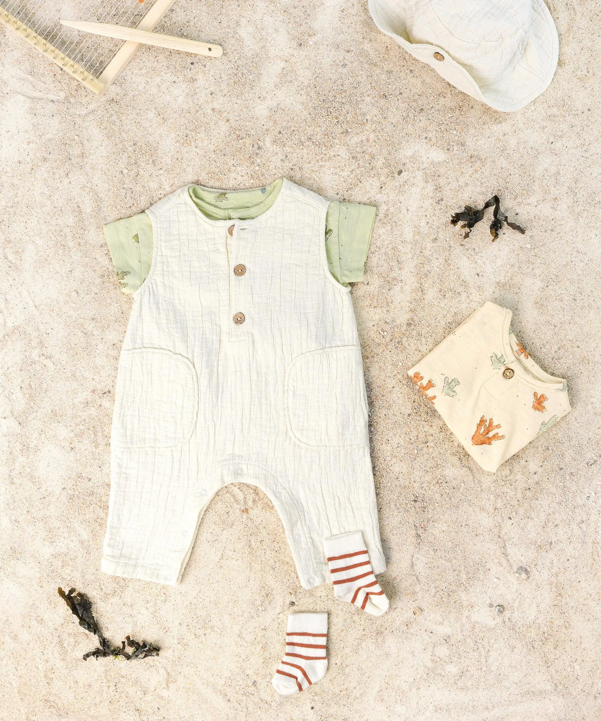 Baby Jumpsuits and Rompers | Woven - Ivory | Play Up