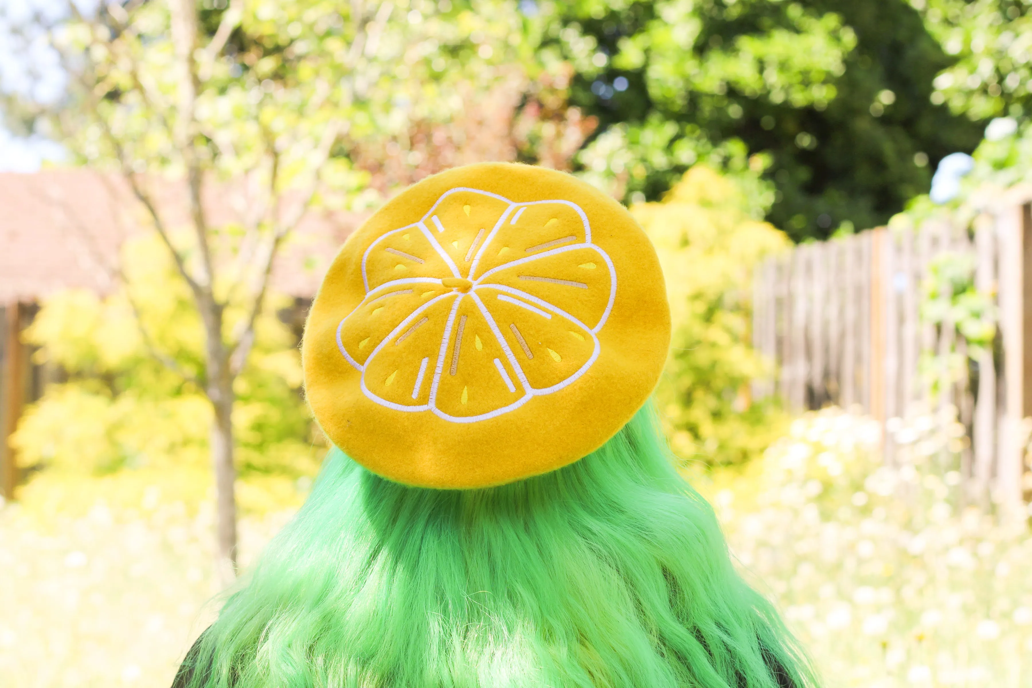 Citrus Slice Embroidered Beret!