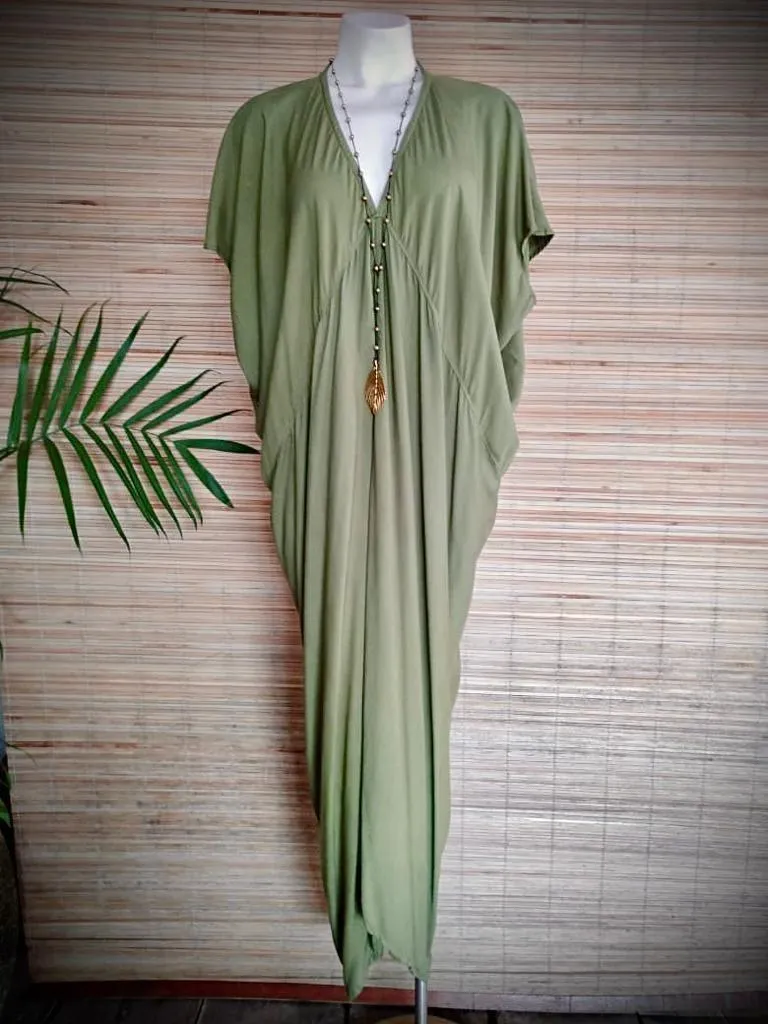 LONG DRESS OASIS in Brick, Black and Khaki.