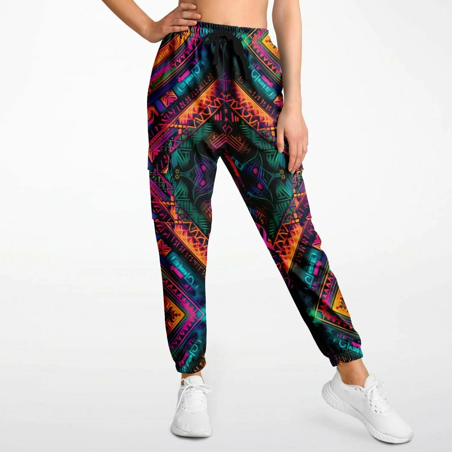 Neon Mandala Cargo Sweatpants