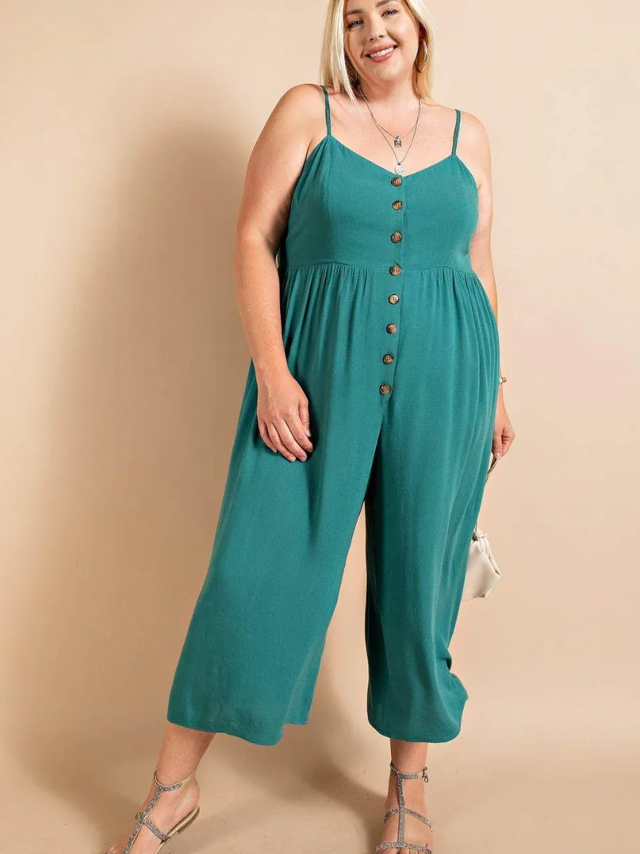 Rayon Crepe Summer Jumpsuit in Jade