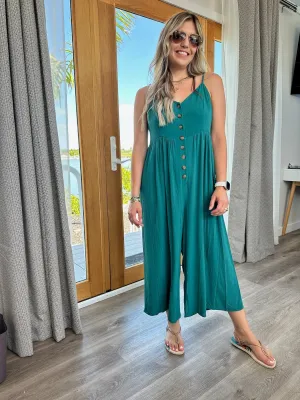 Rayon Crepe Summer Jumpsuit in Jade