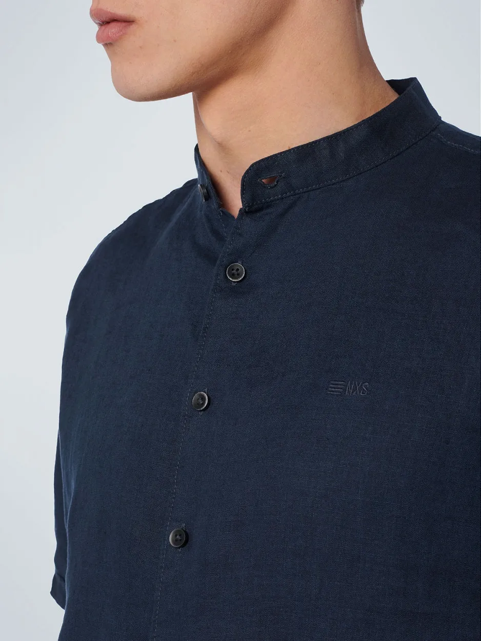 Shirt Short Sleeve Granddad Linen Solid | Night