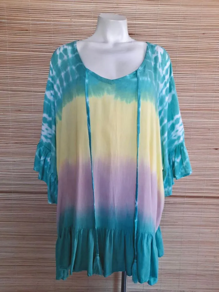 TOP/ DRESS GWENDOLYN Long Sleeve in 3 Tie Dye Colors