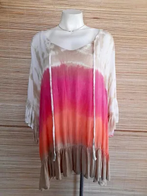 TOP/ DRESS GWENDOLYN Long Sleeve in 3 Tie Dye Colors