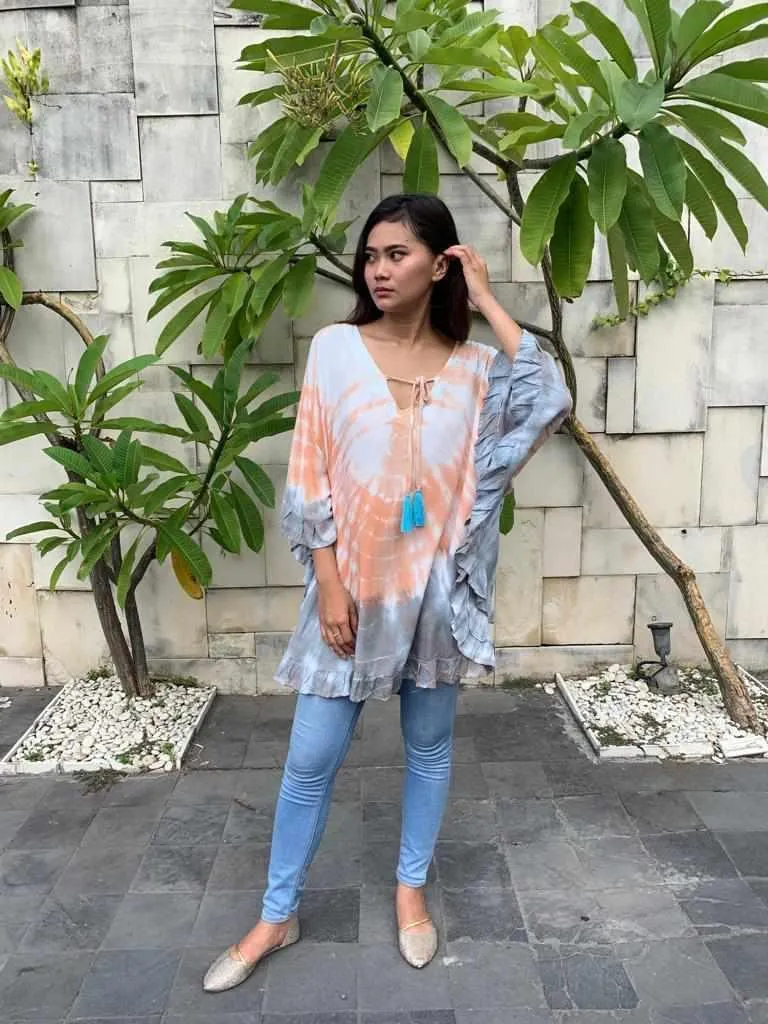 TOP/ DRESS GWENDOLYN Long Sleeve in 3 Tie Dye Colors
