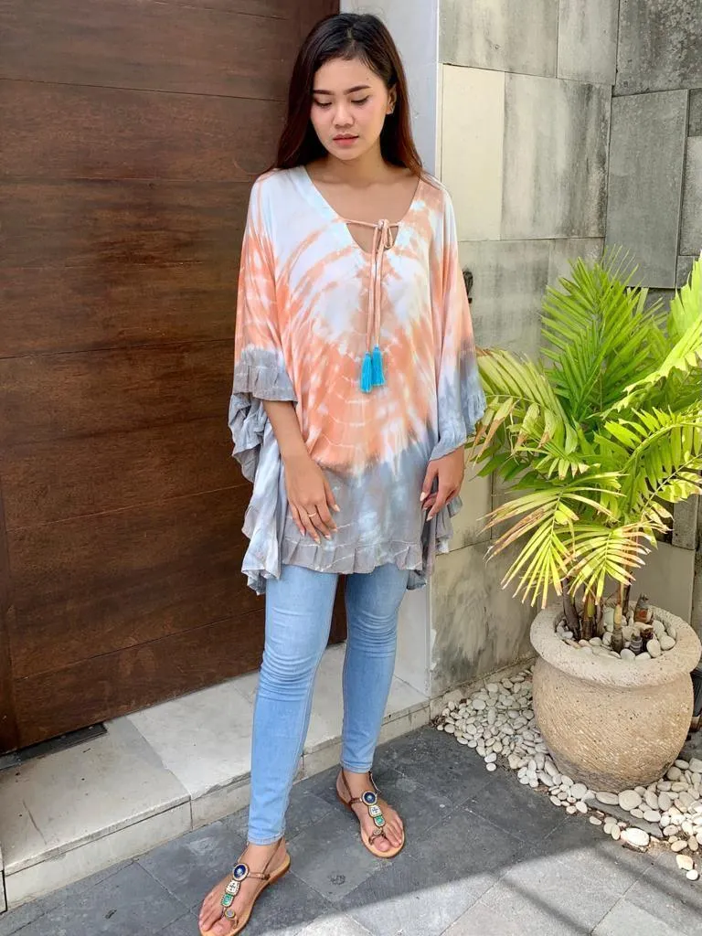 TOP/ DRESS GWENDOLYN Long Sleeve in 3 Tie Dye Colors