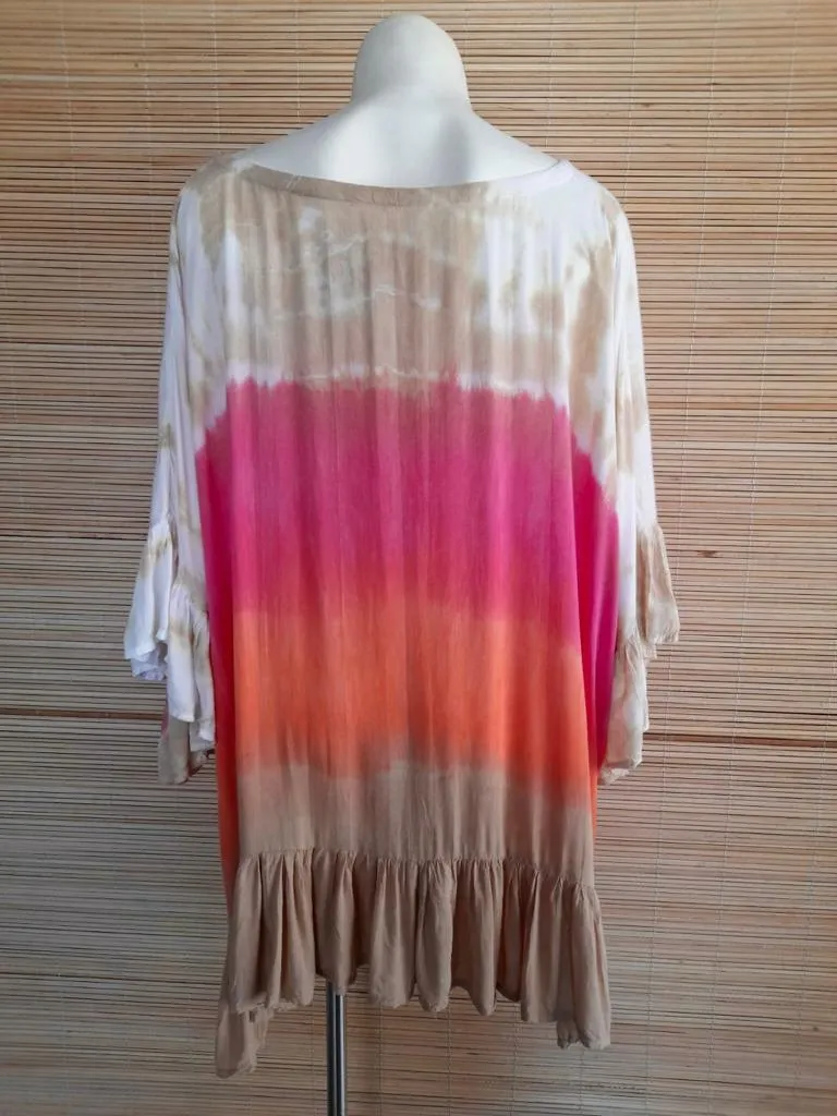 TOP/ DRESS GWENDOLYN Long Sleeve in 3 Tie Dye Colors
