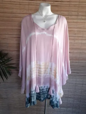 TOP/ DRESS GWENDOLYN New Tie Dye Blush/ Nude