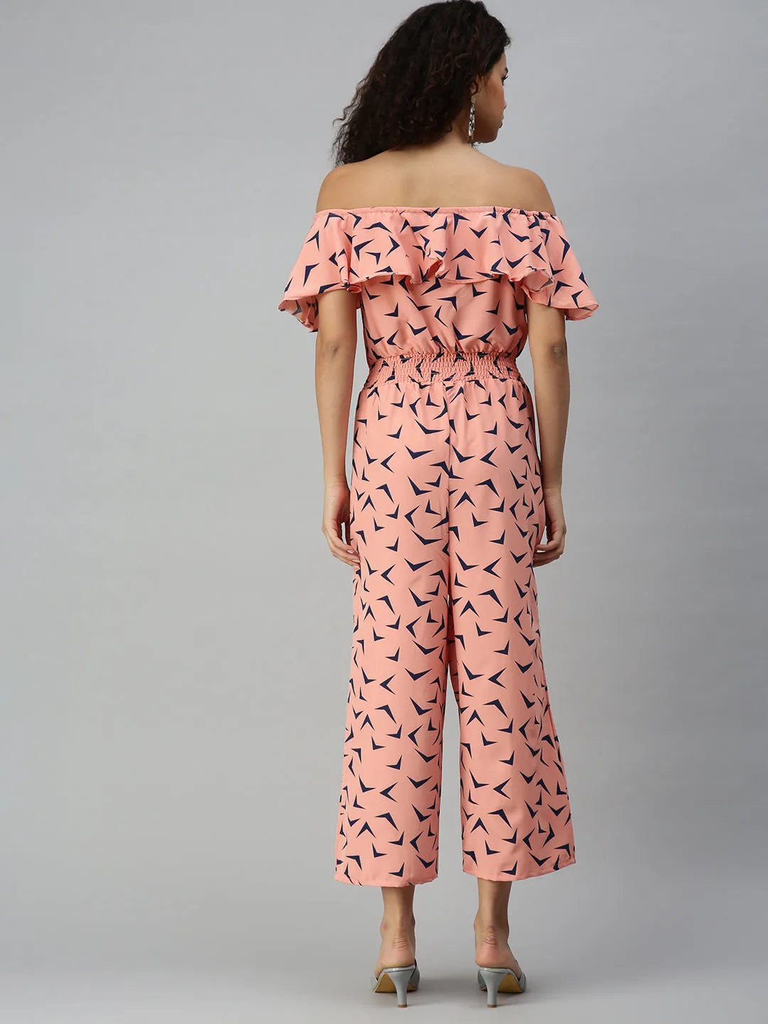 Women's Pink Geometrical Jumpsuit