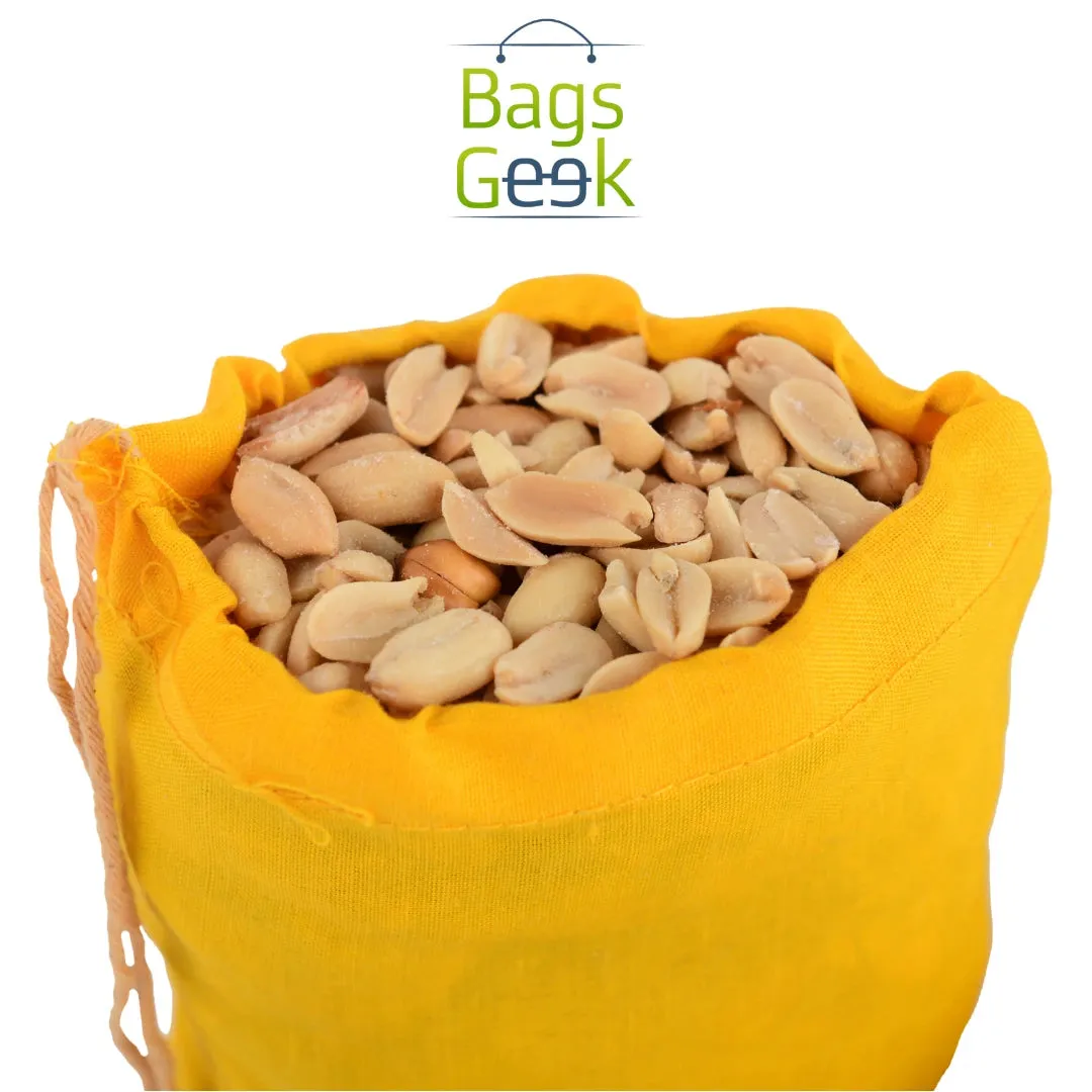 Yellow Colored Drawstring Bags